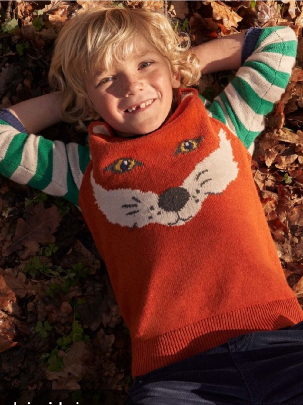 Boden Rust Orange Fox Knit Jumper